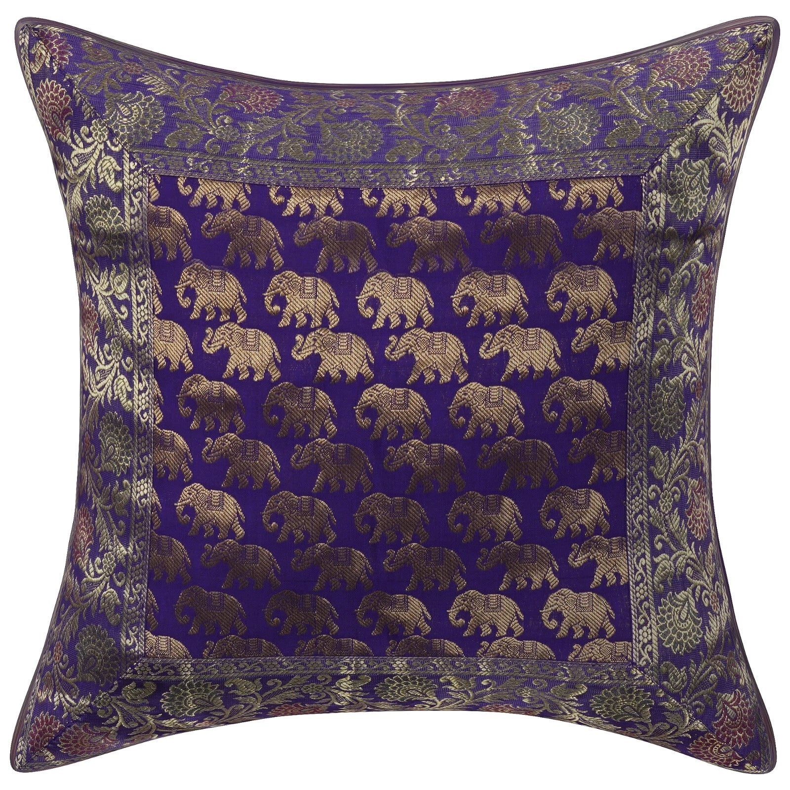 Brocade Cushion Cover 16x16 – Luxury Throw Pillow Case for Sofa Bed Decor