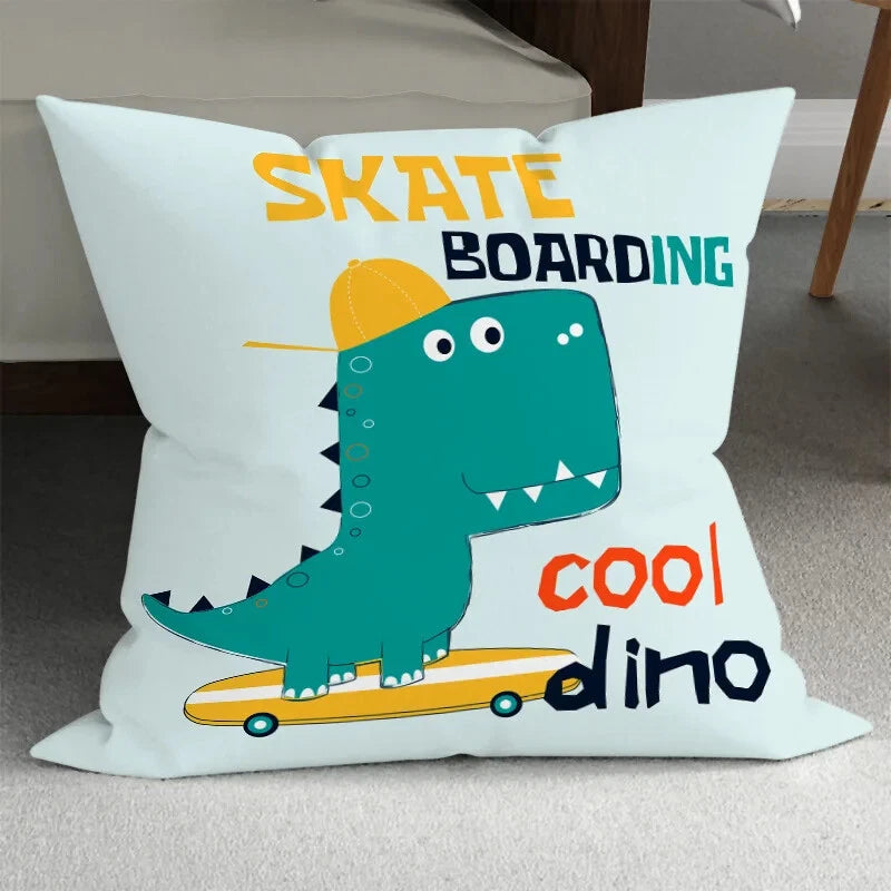 Home Room Gift Sofa Bed Chair Pillowcase Cartoon Dinosaur Pillowcase Cute