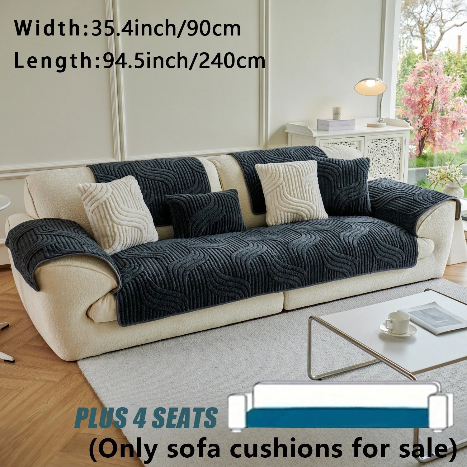 Washable sofa cover, pillowcase, anti-slip decoration for sofa seat cushion