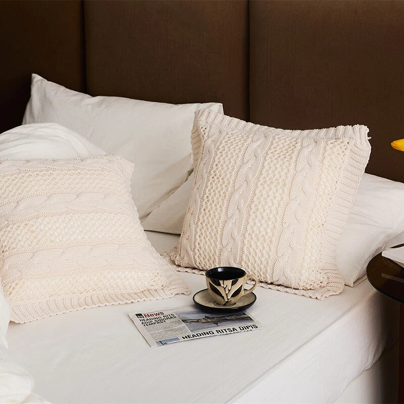 45*45cm Square Knitted Pillowcase Throw Waist Cushion Covers Sofa Bed Home Decor