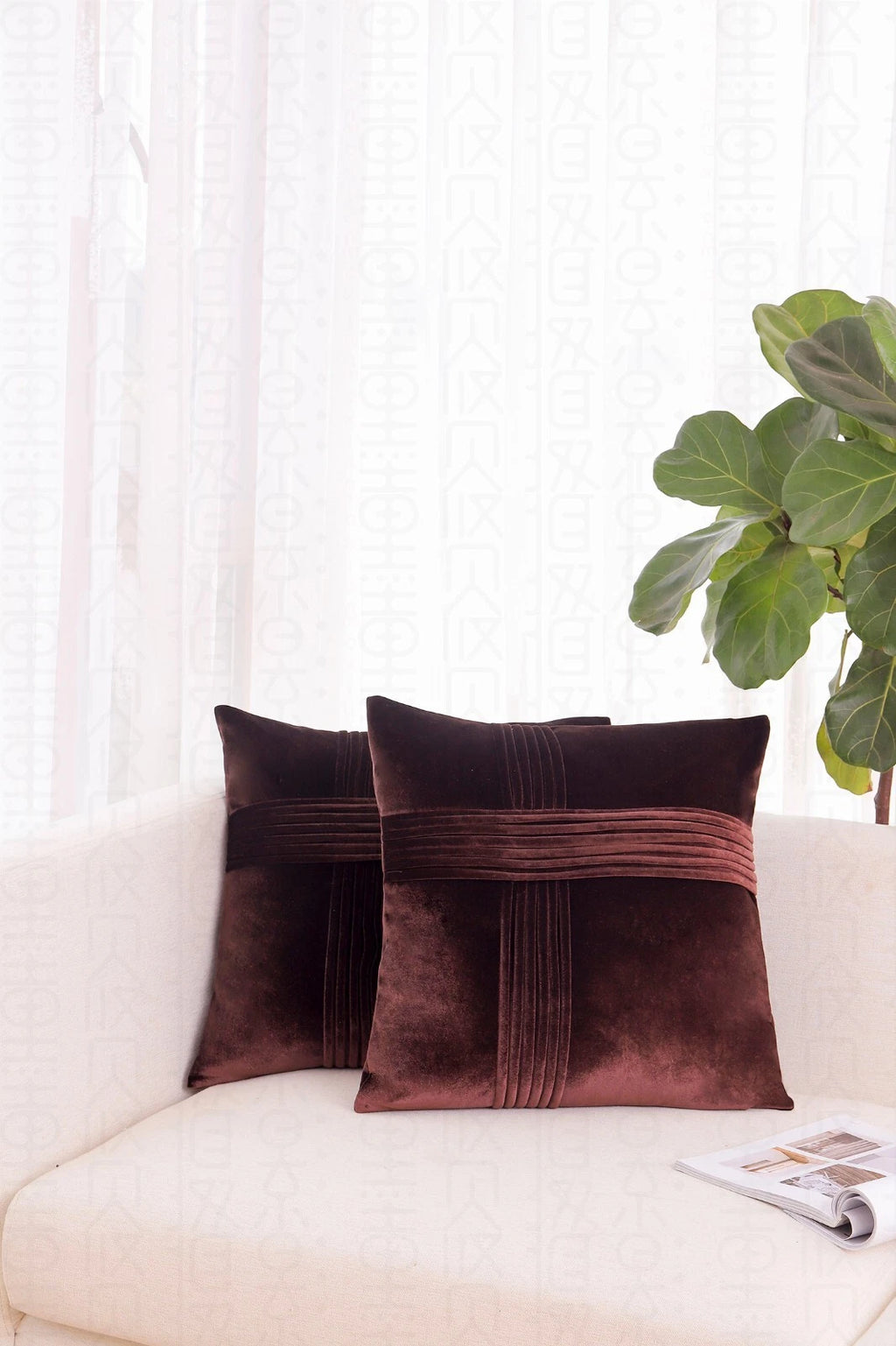 2 PACK Throw Pillow Covers Sofa Decor Velvet Cushion Cases Premium Cushion Cover