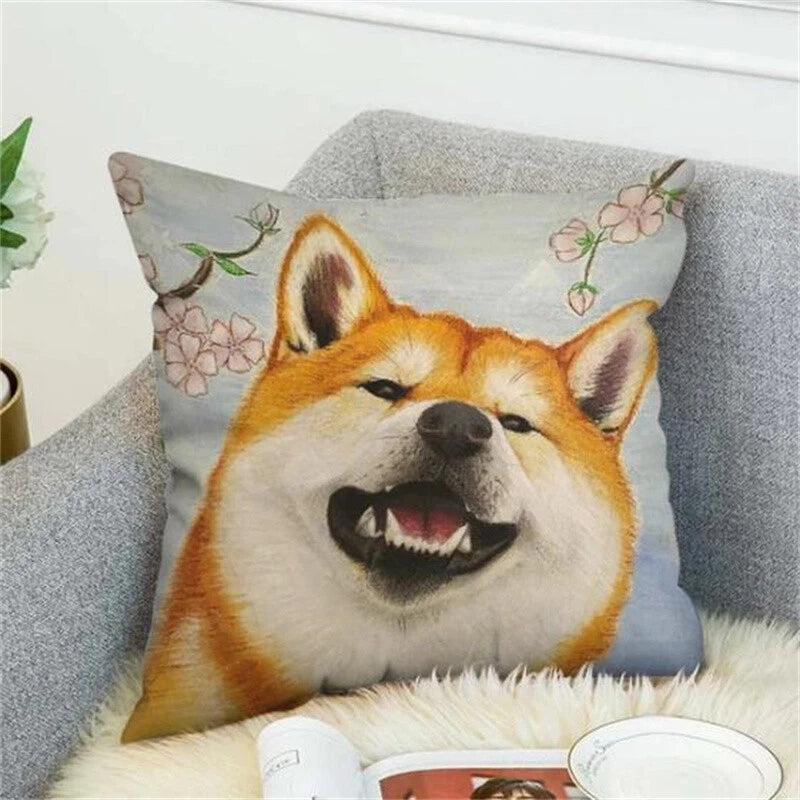 Shiba Inu Pillow Cover Decorative for Bed Pillowcase Fall Decor Car Sofa Cushion