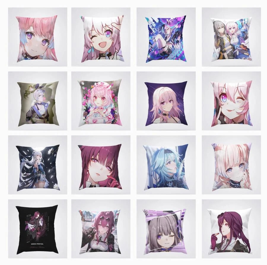 Anime Cartoon Honkai Star Rail Print Cushion Cover Sofa Home Decor Pillowcase