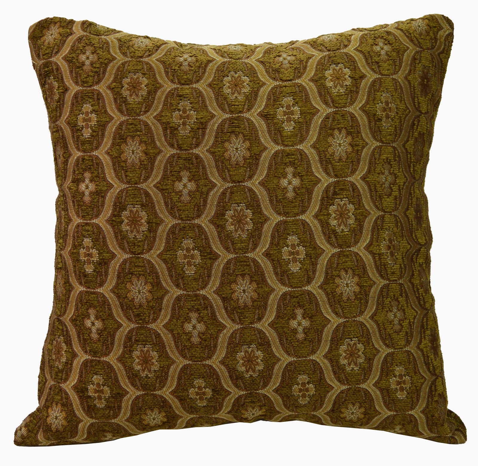 We62 -Olive Brown Eye Flora Damask Bolster Case/Pillow/Sofa Seat Cushion Cover