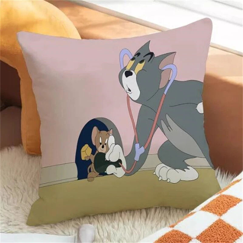 Tom Decorative Pillowcase Fall Pillow Cover for Home Decor Cushion Sofa Anime