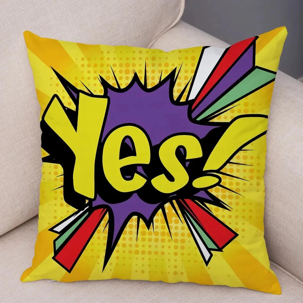 Pop Art Cushion Cover Polyester Cotton Pillowcase Sofa Chair Bed Pillow Cover
