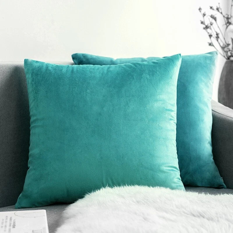 UK 16" 18" 20" 22" 24" Velvet Cushion Cover Pillow Case Home Sofa Bed Decor