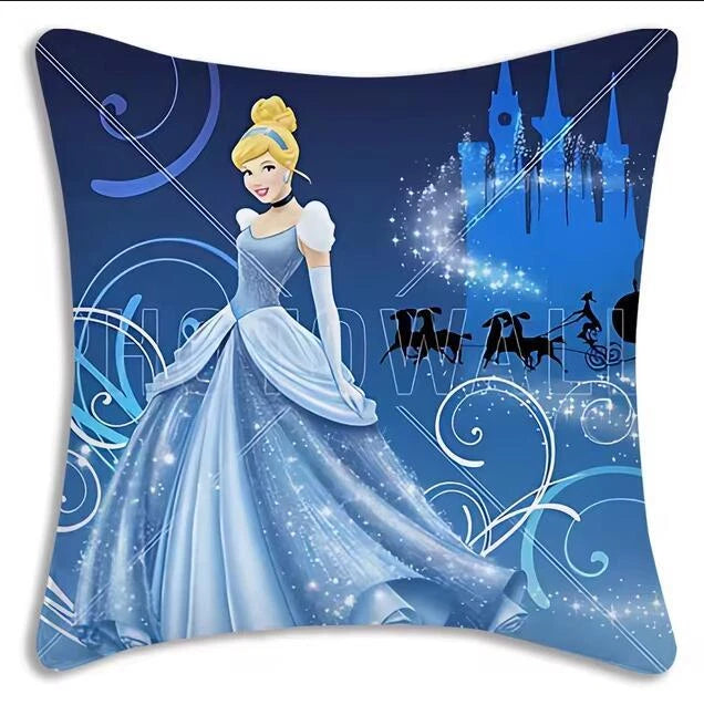 Cartoon Cinderella Pillow Cover Sofa Decorative Home Printing Cute Cushion Cover