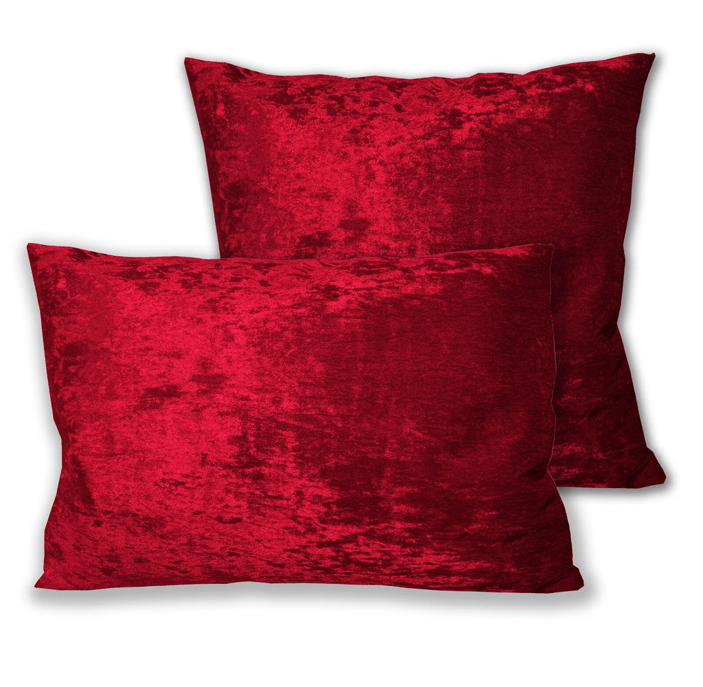Mv27 B-Red Crushed Velvet Sofa Seat Patio Bench Box Cushion Bolster Cover/Runner