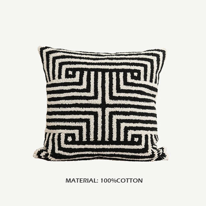 20x20in Cotton Fabric Throw Pillow Cover Sofa Bed Cushion Cover Case Home Decor