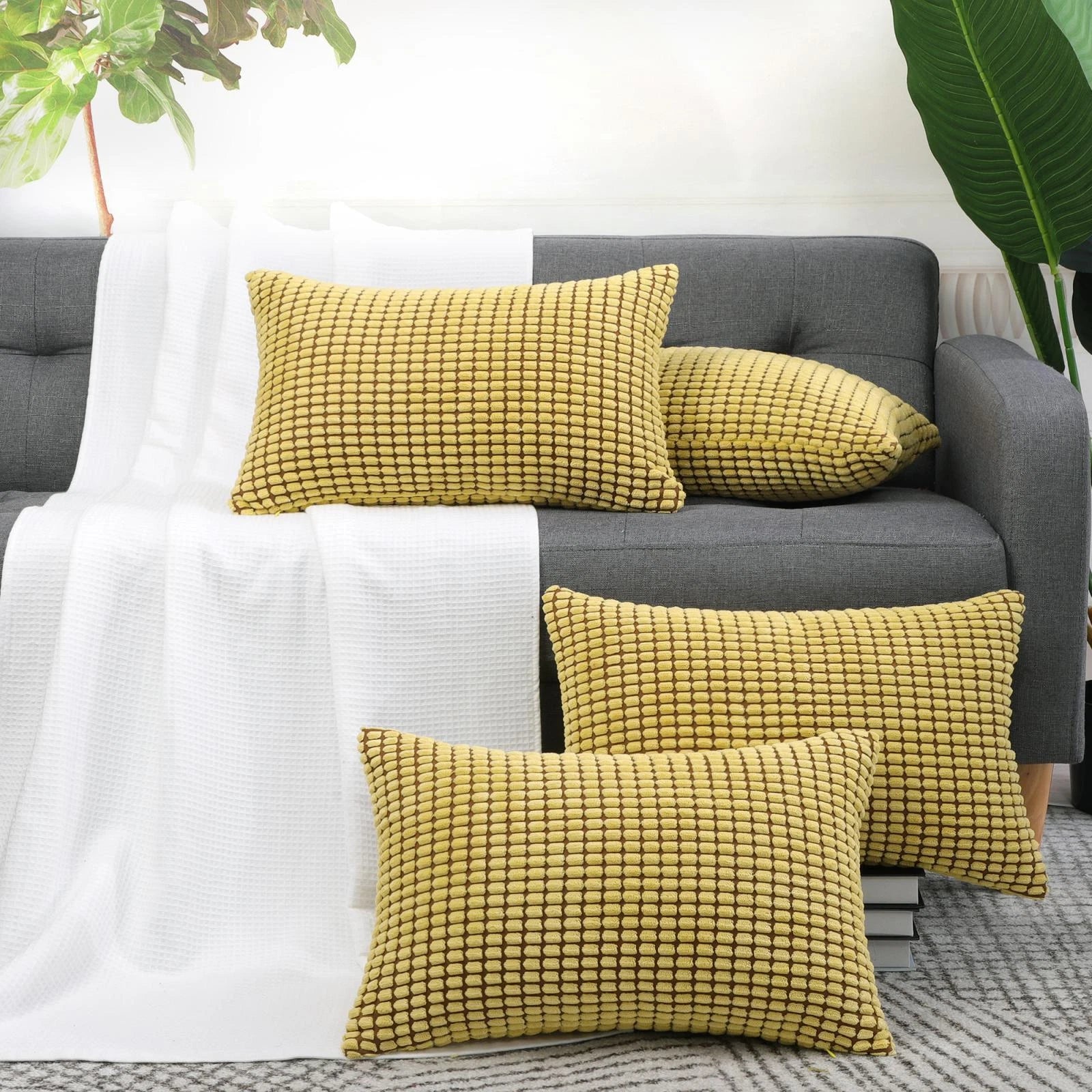 Set of 4 Throw Pillow Cases Cover Pillowcase Cushion Covers Home Sofa Bed