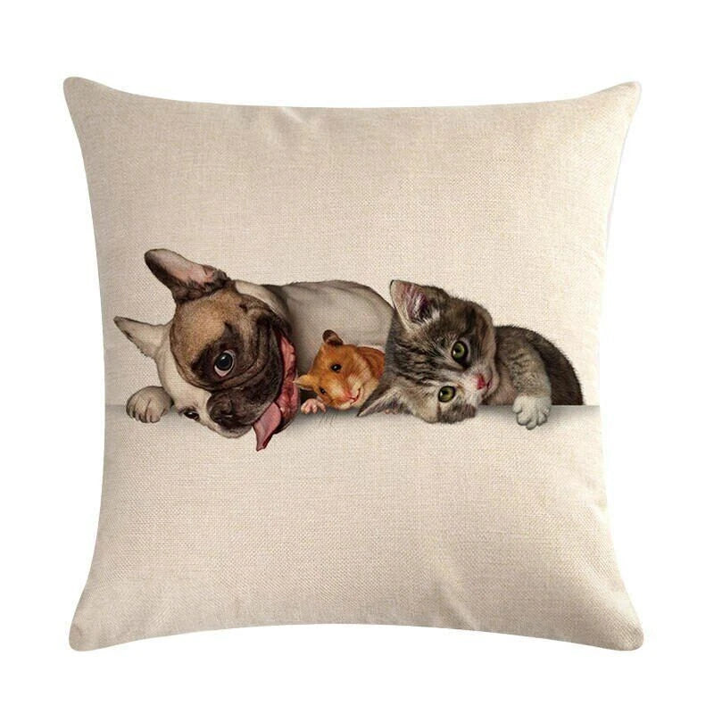 Dog Pattern Throw Pillow Cushion Cover  Home Sofa Bed Decorative