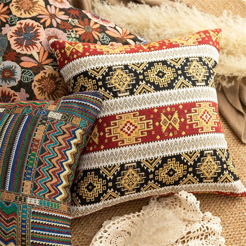24 x 24in Cotton Linen Blend Home Throw Pillow Cover Case Sofa Bed Cushion Cover