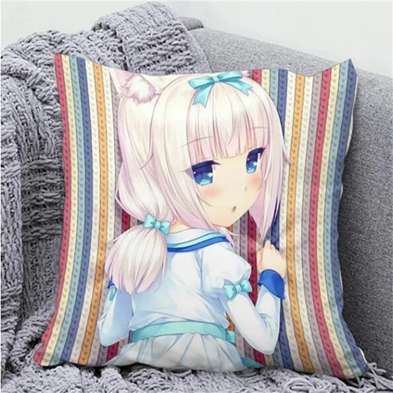 NekoPara Anime Pillow Cover Fall Decor Sofa Cushions Cushion Covers Pillowcase