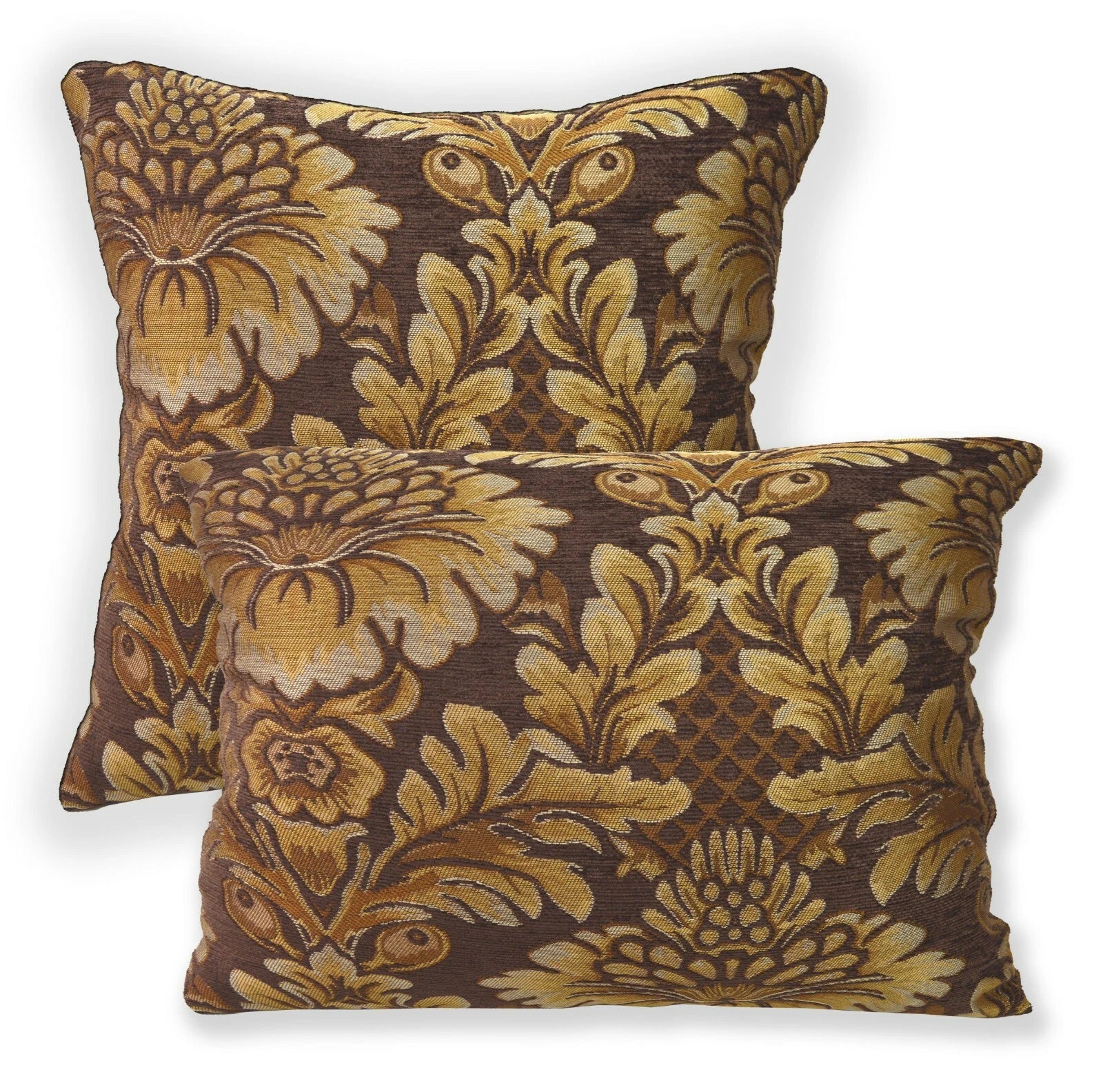 We57 - Brown Big Peony Flower Leaf Bolster Case/Pillow/Sofa Seat Cushion Cover