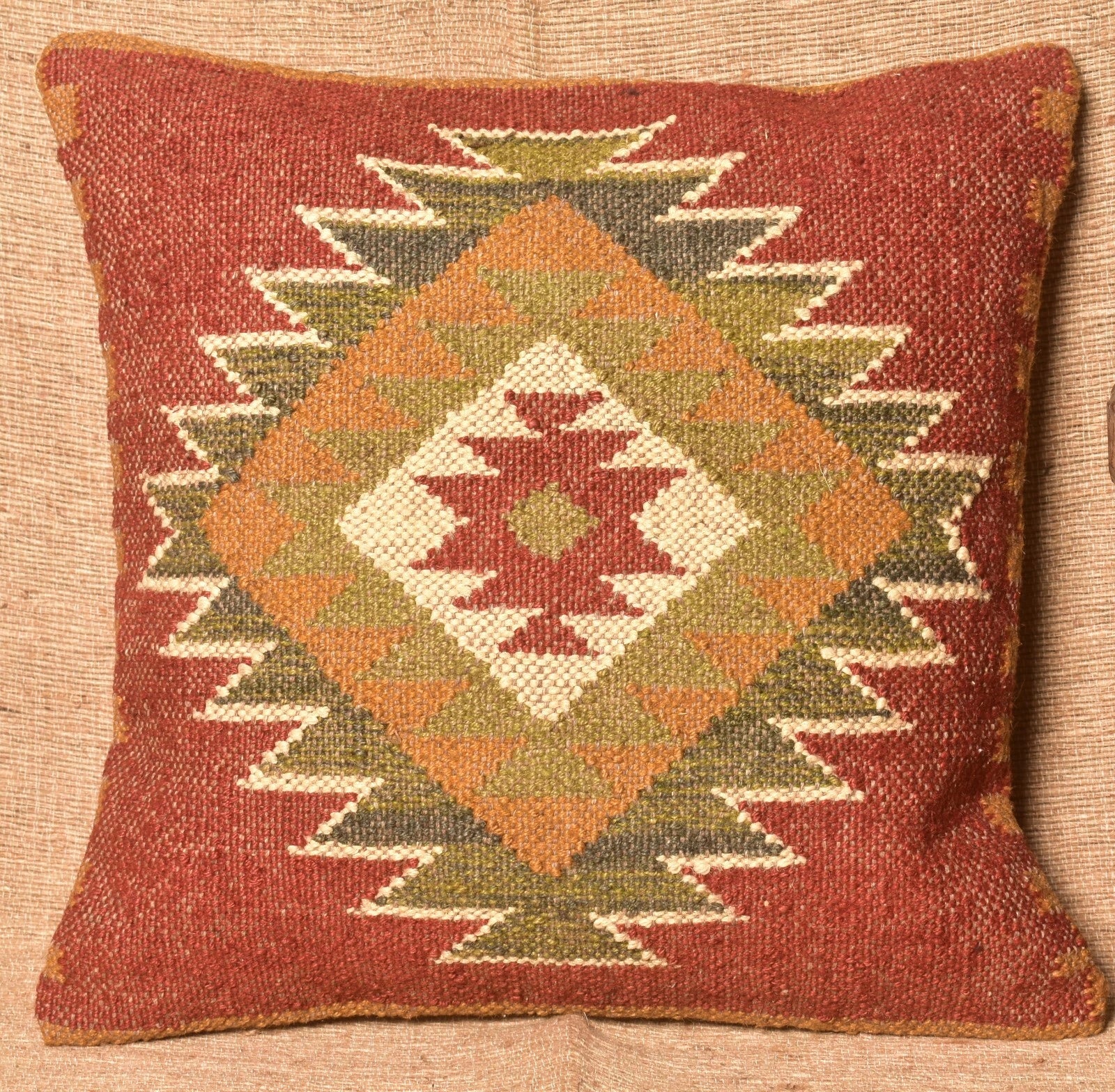Multi Color Jute Wool Kilim Cushion Cover 3 Pcs Lot Sofa Pillow Cover 45 Cm