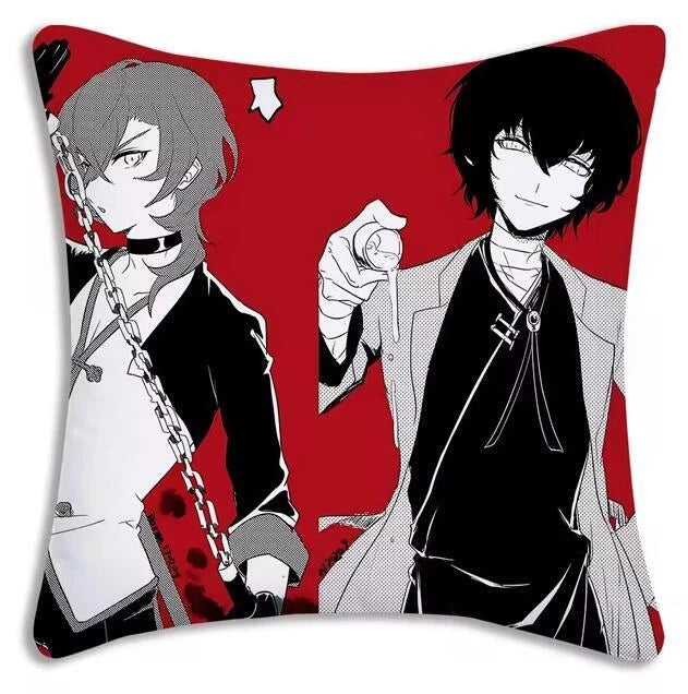 Bungou Stray Dogs Pillow Covers Sofa Decorative Home Printing Cute Cushion Cover