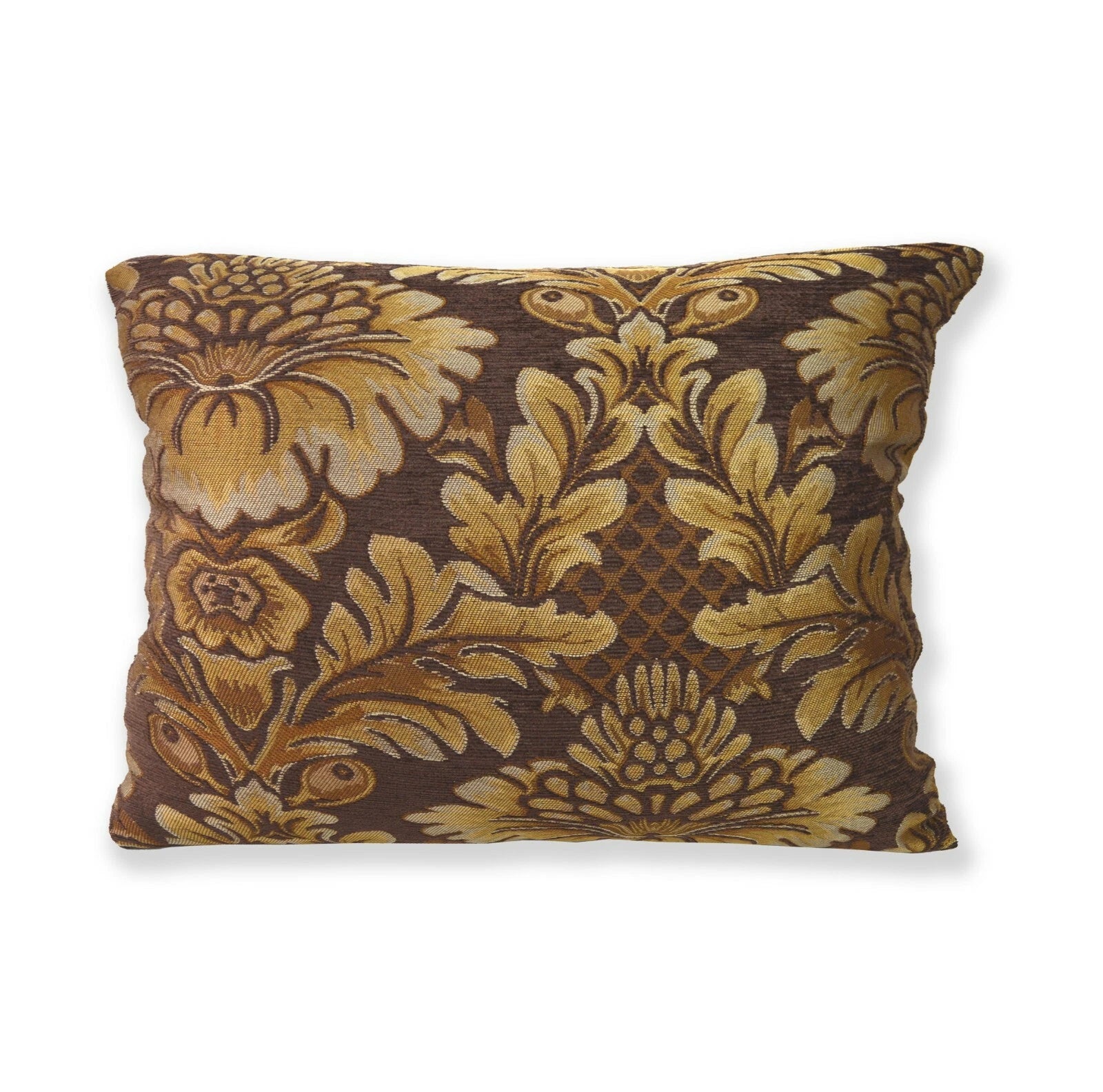 We57 - Brown Big Peony Flower Leaf Bolster Case/Pillow/Sofa Seat Cushion Cover