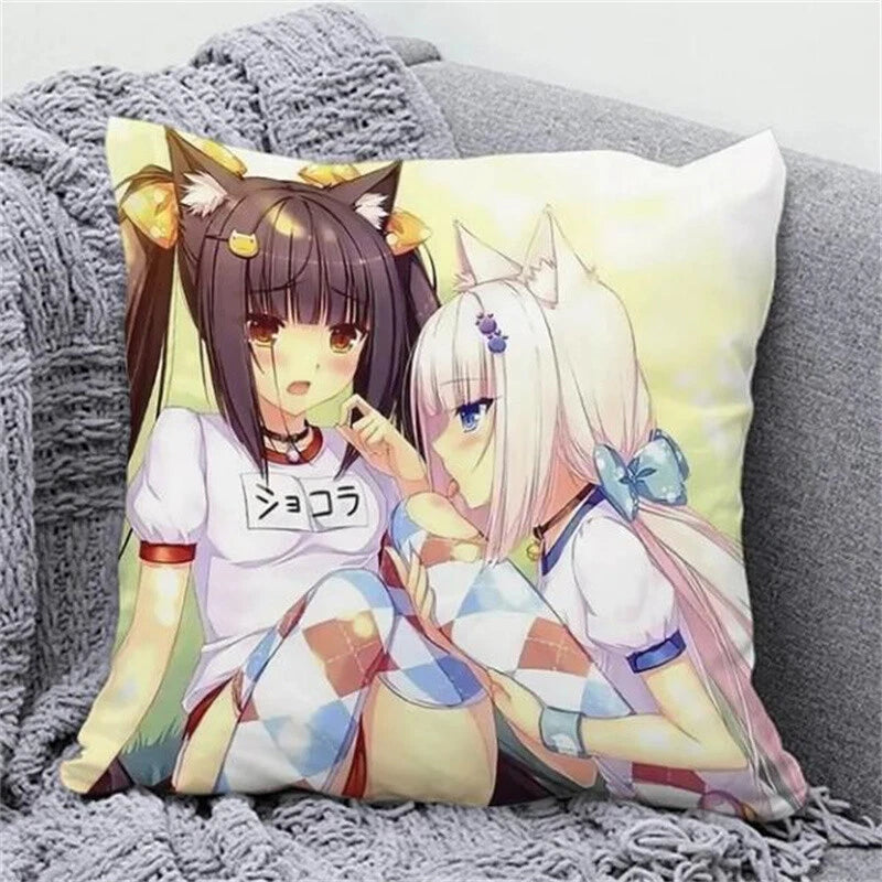 NekoPara Anime Pillow Cover Fall Decor Sofa Cushions Cushion Covers Pillowcase