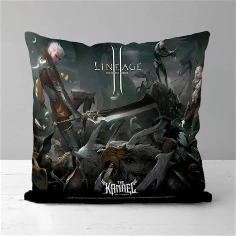 Short Plush Sofa Decor Print Pillow Covers Lineage2 Pillowcases Cushion Cover