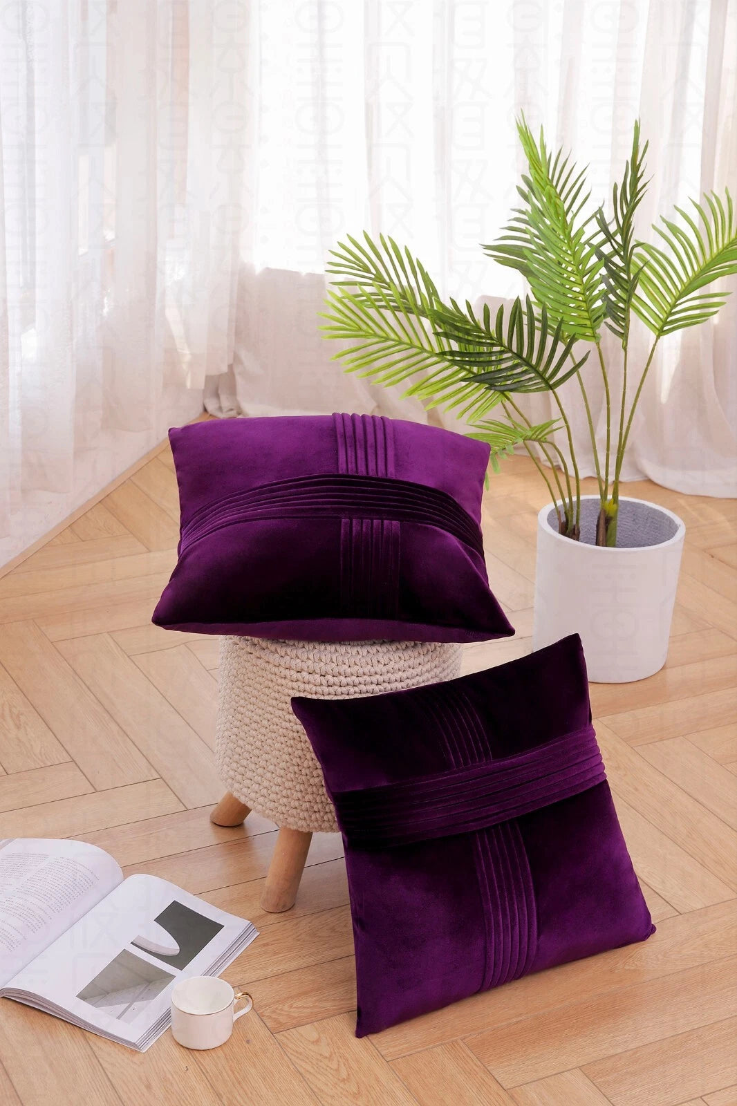 2 PACK Throw Pillow Covers Sofa Decor Velvet Cushion Cases Premium Cushion Cover