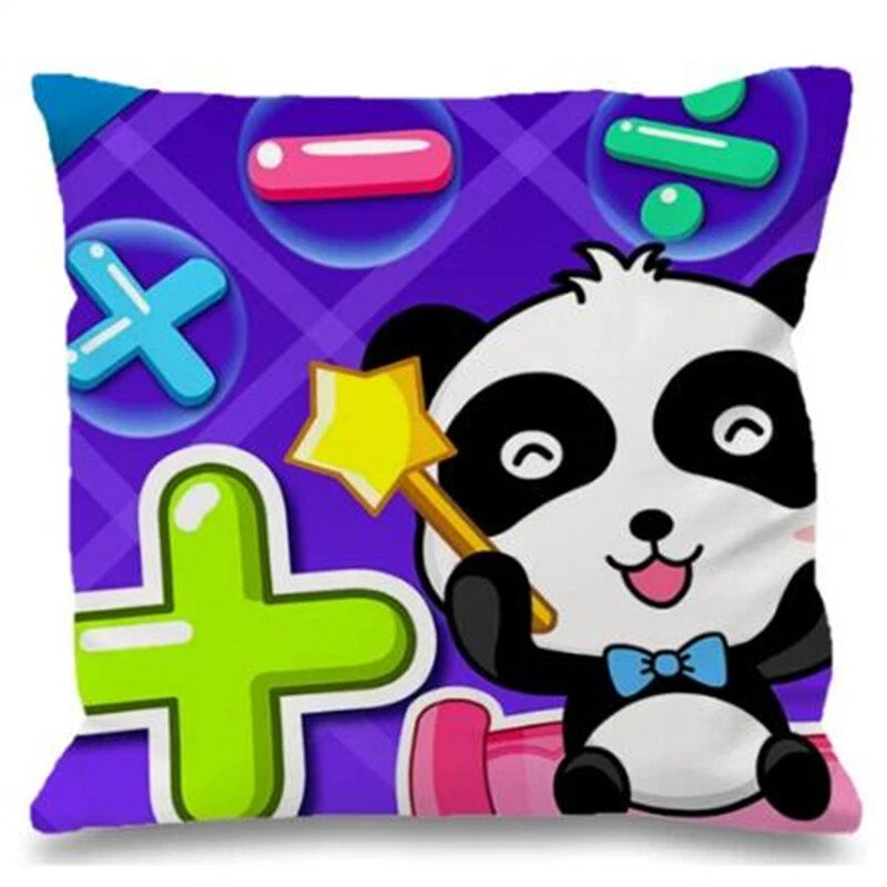 Cushion Cover Baby Bus for Sofa Home Decor Pillowcase Short Plush Bed