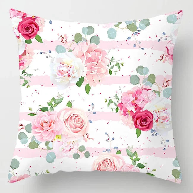 Pink Feather Pillowcase Decorative Sofa Cushion Case Bed Pillow Cover Home Decor