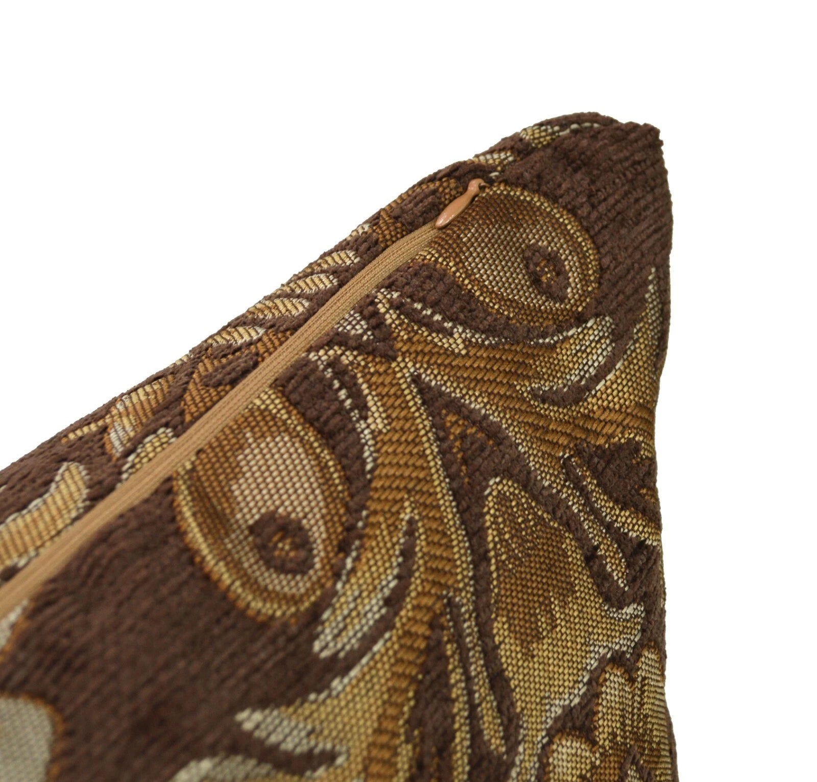 We57 - Brown Big Peony Flower Leaf Bolster Case/Pillow/Sofa Seat Cushion Cover