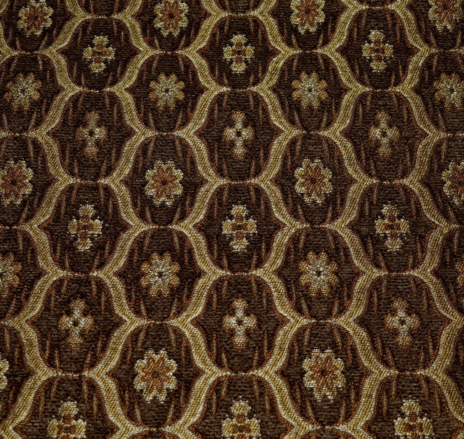 We61 -Dk Brown Gold Eye Flora Damask Bolster Case/Pillow/Sofa Seat Cushion Cover