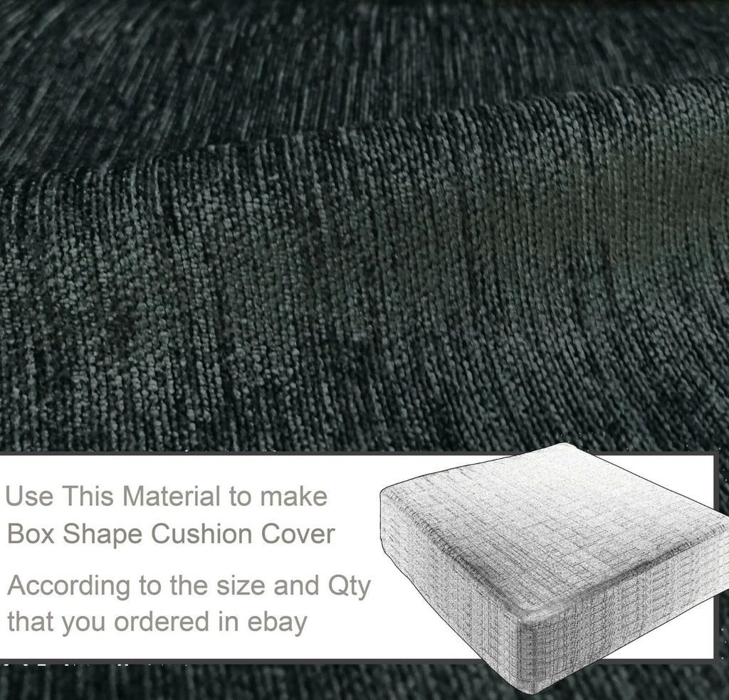 Wn21 Dark Gray Chenille Sofa Seat Patio Bench Box Cushion Bolster Cover/Runner
