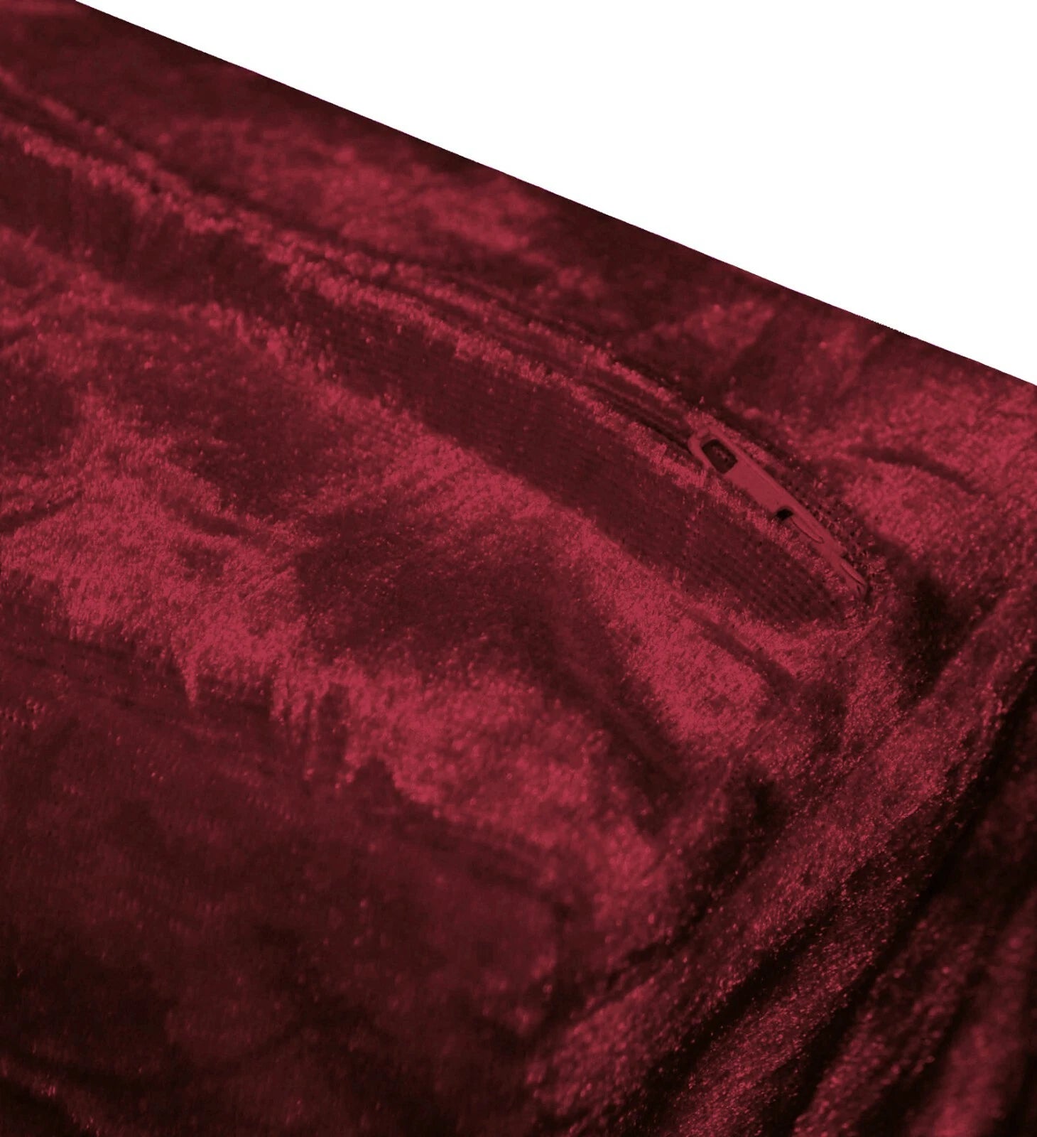 Mv25 D-Red Crushed Velvet Sofa Seat Patio Bench Box Cushion Bolster Cover/Runner
