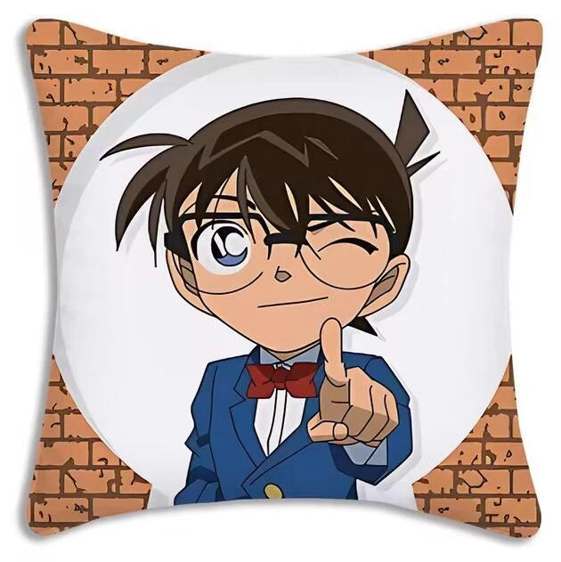 Anime Detective Pillow Covers Cartoon Sofa Decor Print Short Plush Cushion Cover