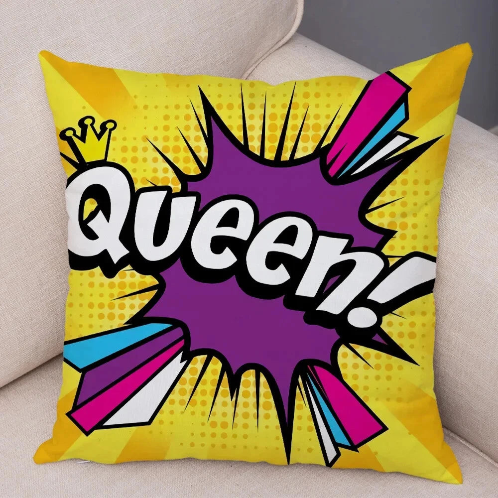 Pop Art Cushion Cover Polyester Cotton Pillowcase Sofa Chair Bed Pillow Cover