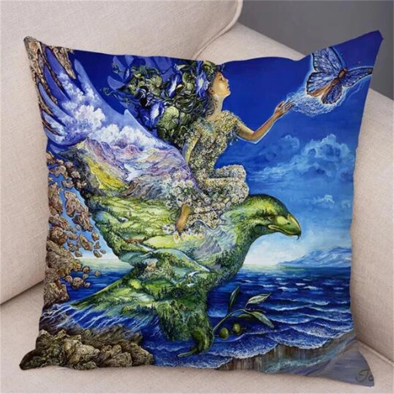 Forest Elf Cushion Cover Decor Colorful Fantasy Pillow Case for Sofa Car Room
