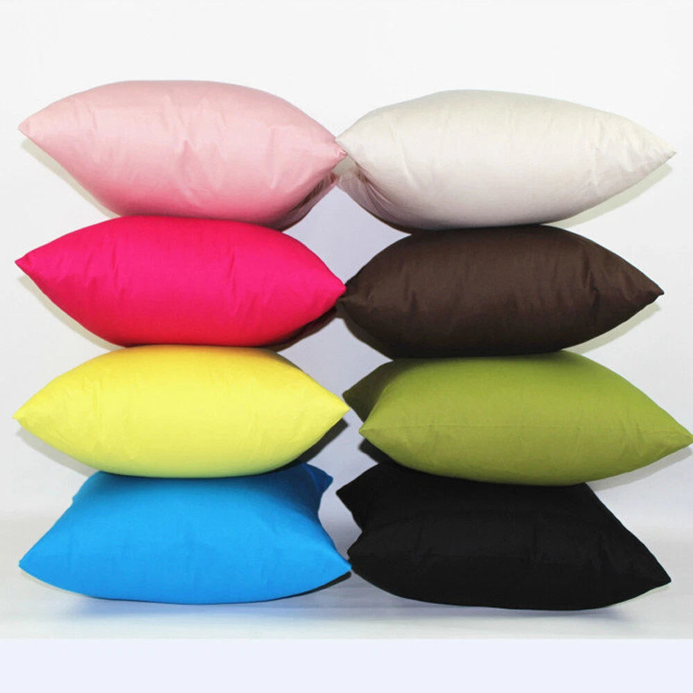 Cushion Cover Cotton Blend Sofa Car Office Home Solid Color Large Pillowcase