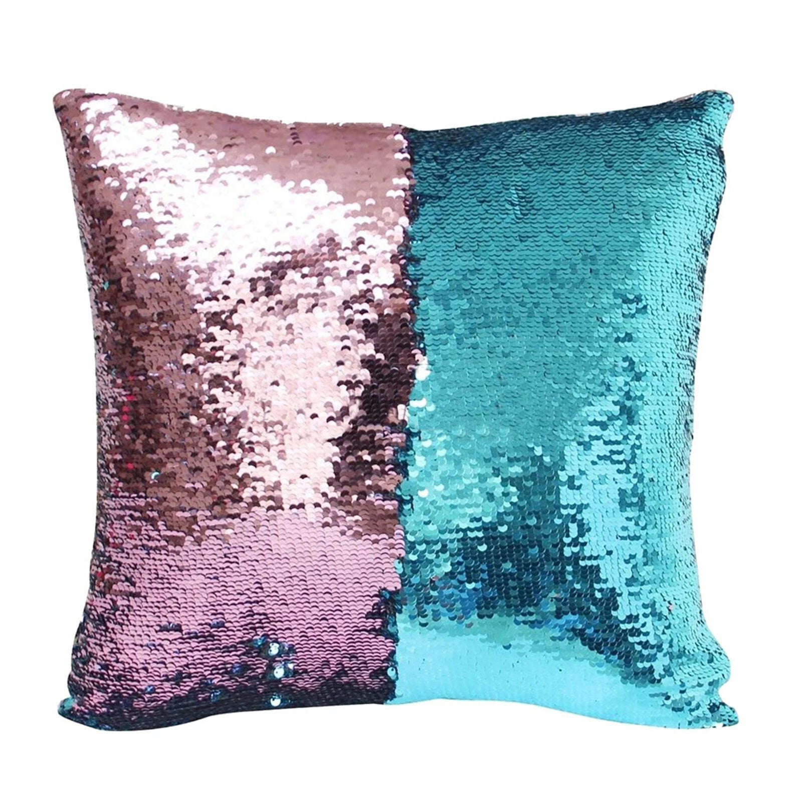 Pillow Cover Mermaid Glitter Sequins Cushion Case Home Sofa Decorative 16" x 16