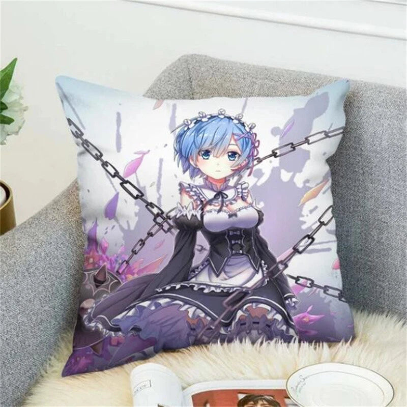 Anime REM Decorative Pillows Covers Cushion Cover Pillowcase Home Decor Sofa