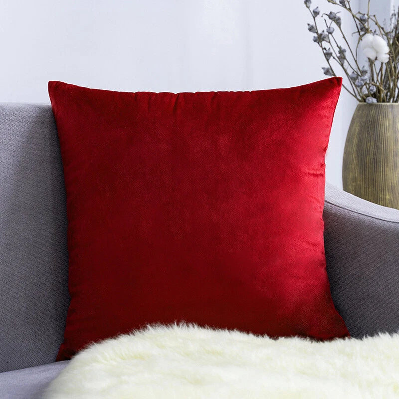 UK 16" 18" 20" 22" 24" Velvet Cushion Cover Pillow Case Home Sofa Bed Decor