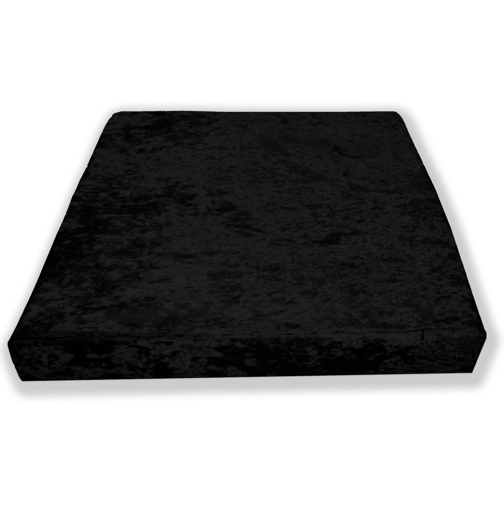 Mv36 Black Crushed Velvet Sofa Seat Patio Bench Box Cushion Bolster Cover/Runner