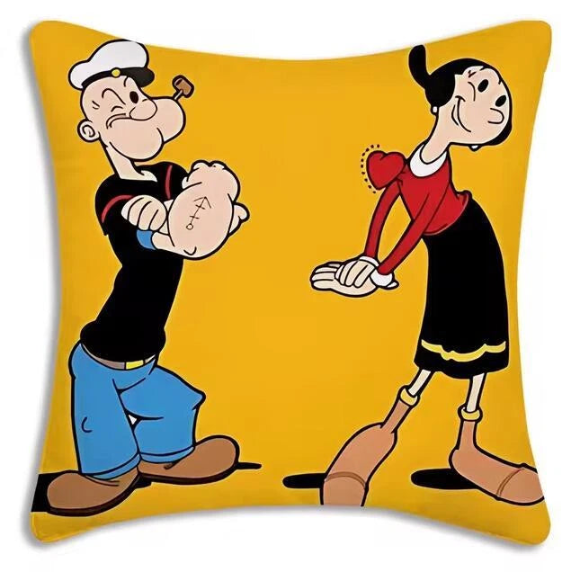 Funny Popeye Show Love Pillow Covers Sofa Home Printing Cute Cushion Cover
