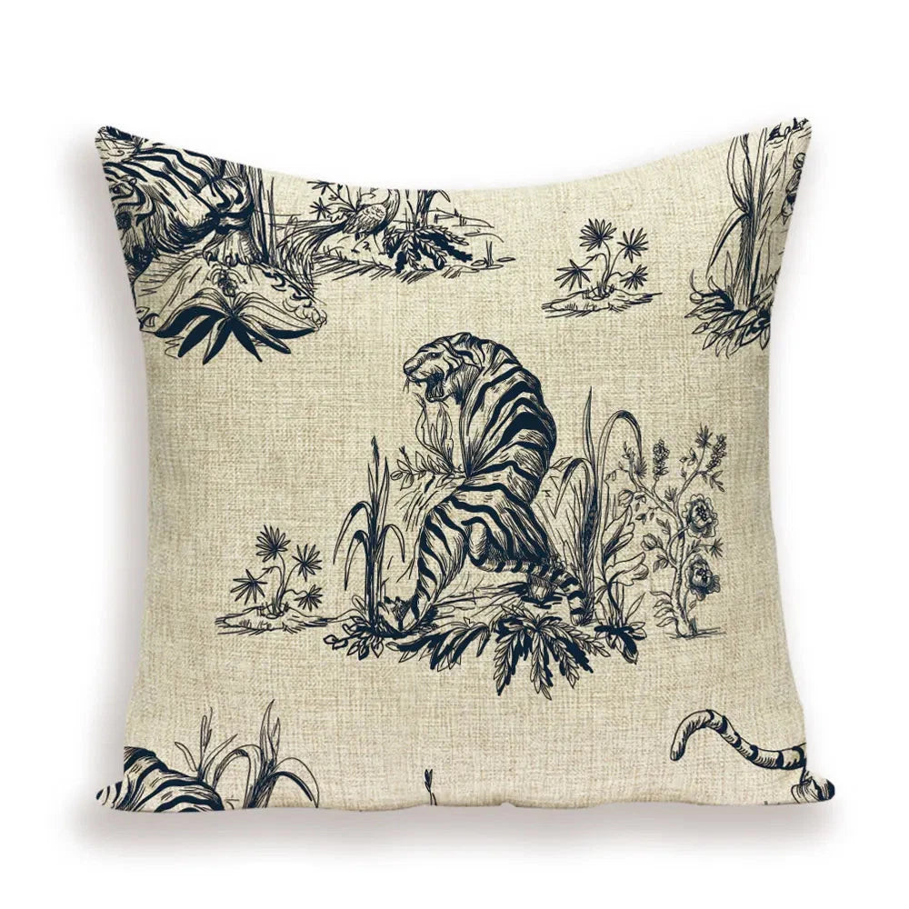 Animal Style Tiger Cushion Case Autumn Jungle Pillowcase Sofa Bed Cushions Cover