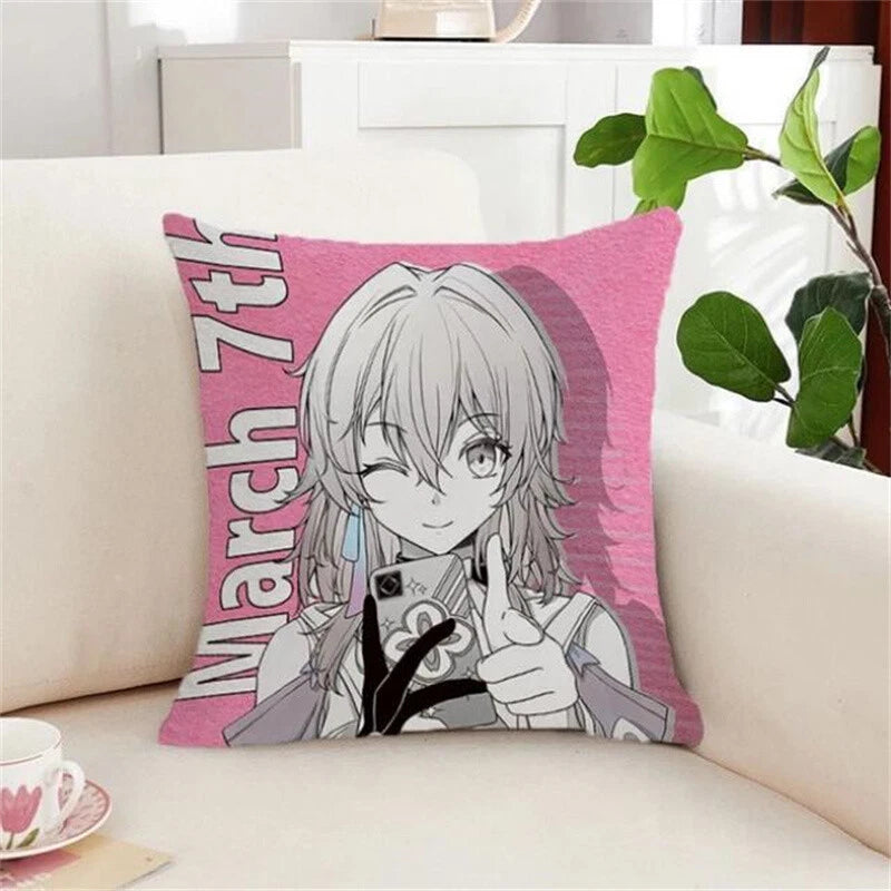 Silver Wolf Kafka Sofa Cushion Covers Honkai Star Rail Pillowcase House Decor