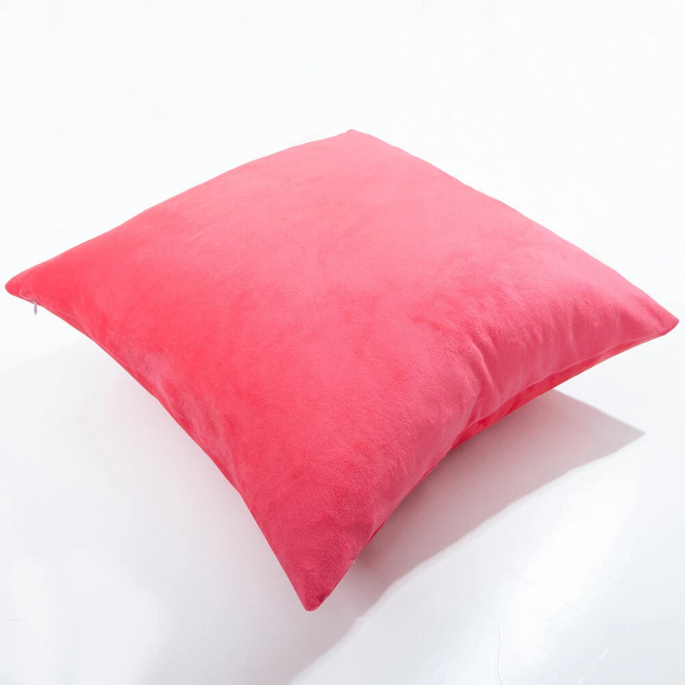 Velvet Euro Pillow Cover Sofa Couch Bed Square Cushione Cover Nice Rich Colors