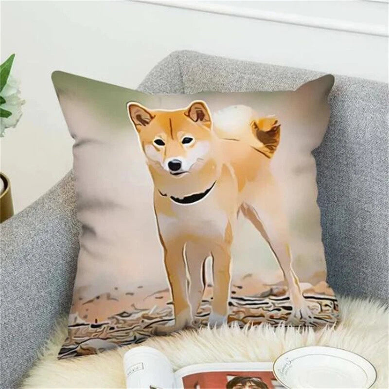 Shiba Inu Pillow Cover Decorative for Bed Pillowcase Fall Decor Car Sofa Cushion