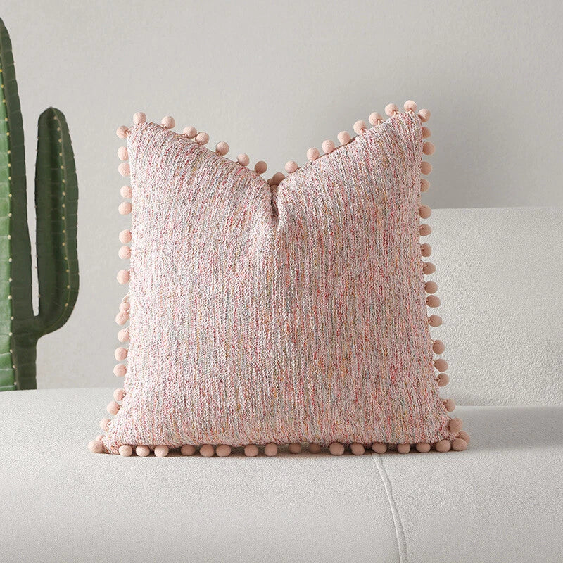 Pom-Poms Tassels Cushion Cover Pillow Case Sofa Bed Home Decor 35*50cm 45*45cm