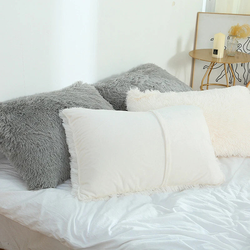 Long Fluffy Plush Throw Pillow Cases Shaggy Sofa Bed Cushion Cover 50x70cm