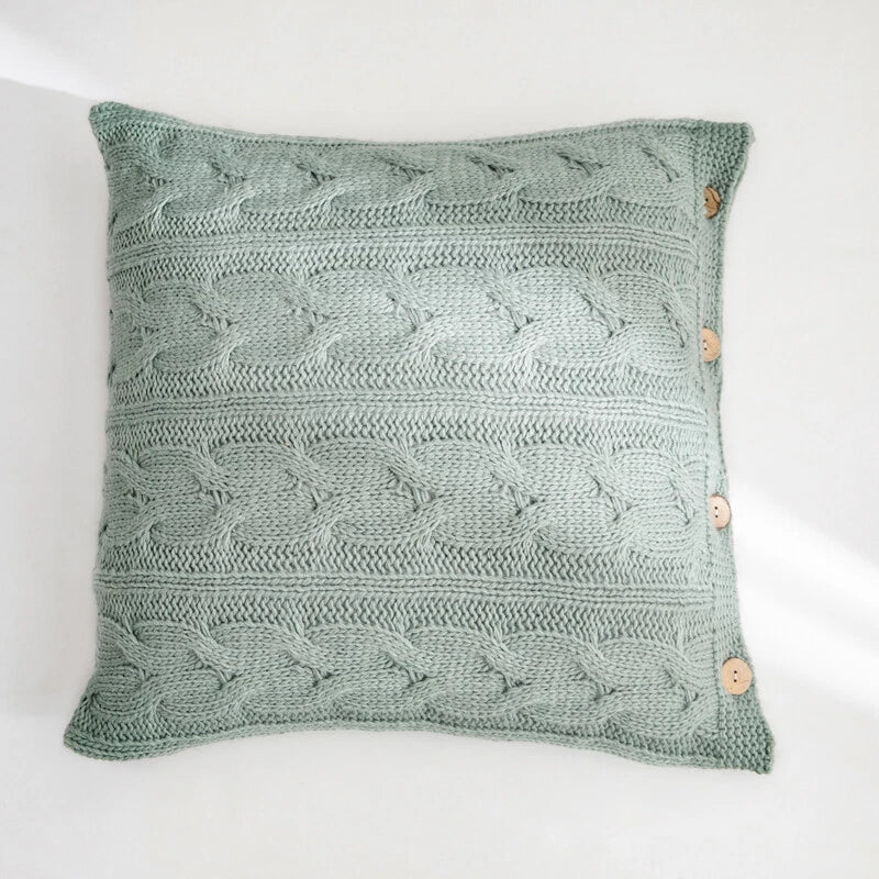 Knitted Cushion Cover Button Pillowcase Pillows Covers Sofa Throw Bed Home Decor