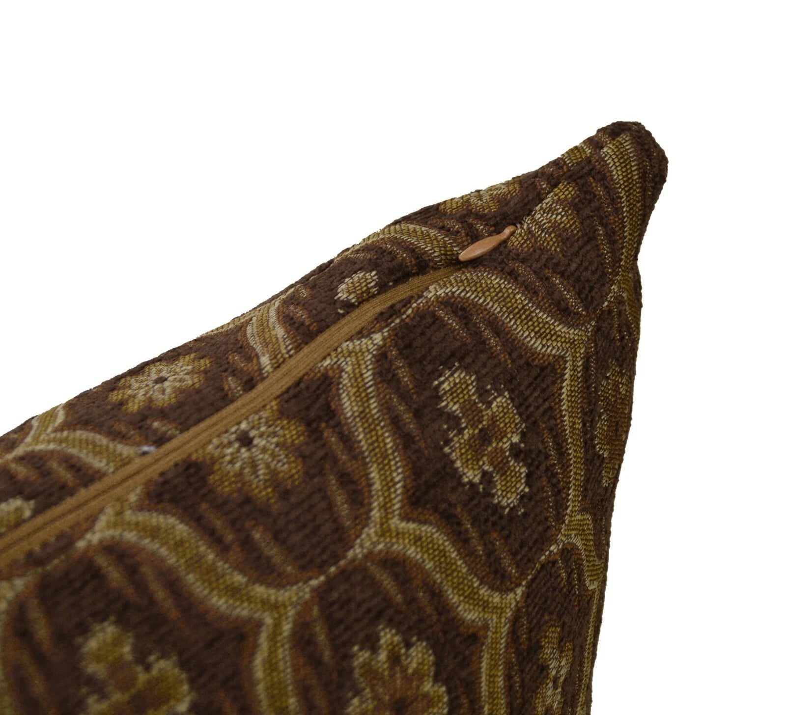 We61 -Dk Brown Gold Eye Flora Damask Bolster Case/Pillow/Sofa Seat Cushion Cover