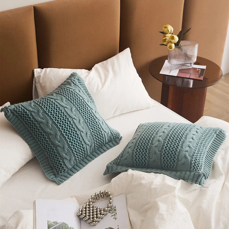 45*45cm Square Knitted Pillowcase Throw Waist Cushion Covers Sofa Bed Home Decor