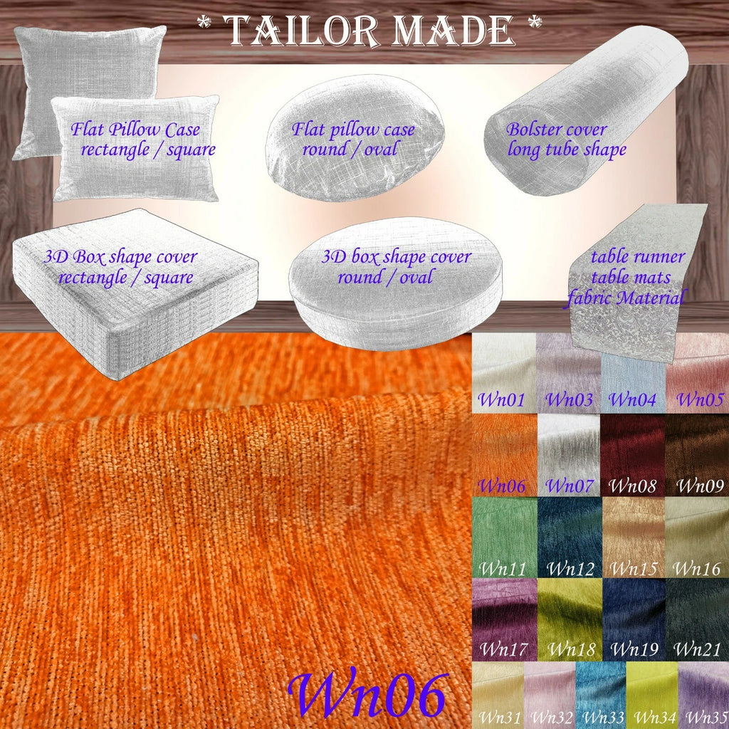 Wn06 Orange Chenille  Sofa Seat Patio Bench Box Cushion Bolster Cover/Runner